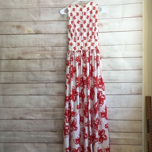 VINTAGE MARY MARTIN FLORIDA MAXI‎ DRESS IN BUTTERFLY PRINT - Picture 2 of 8